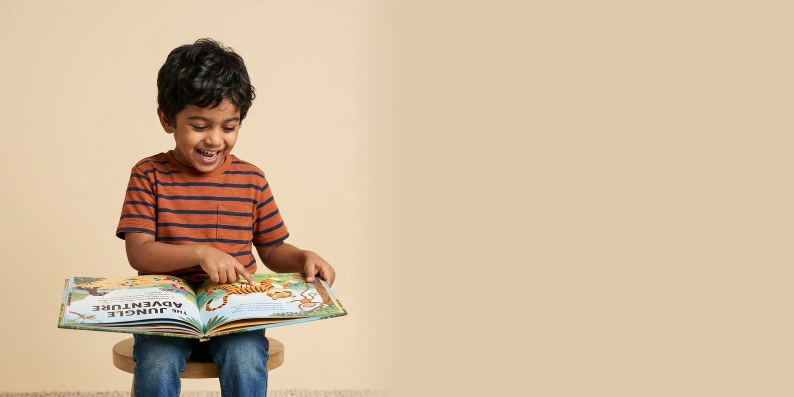 Teacher reading a storybook to kids