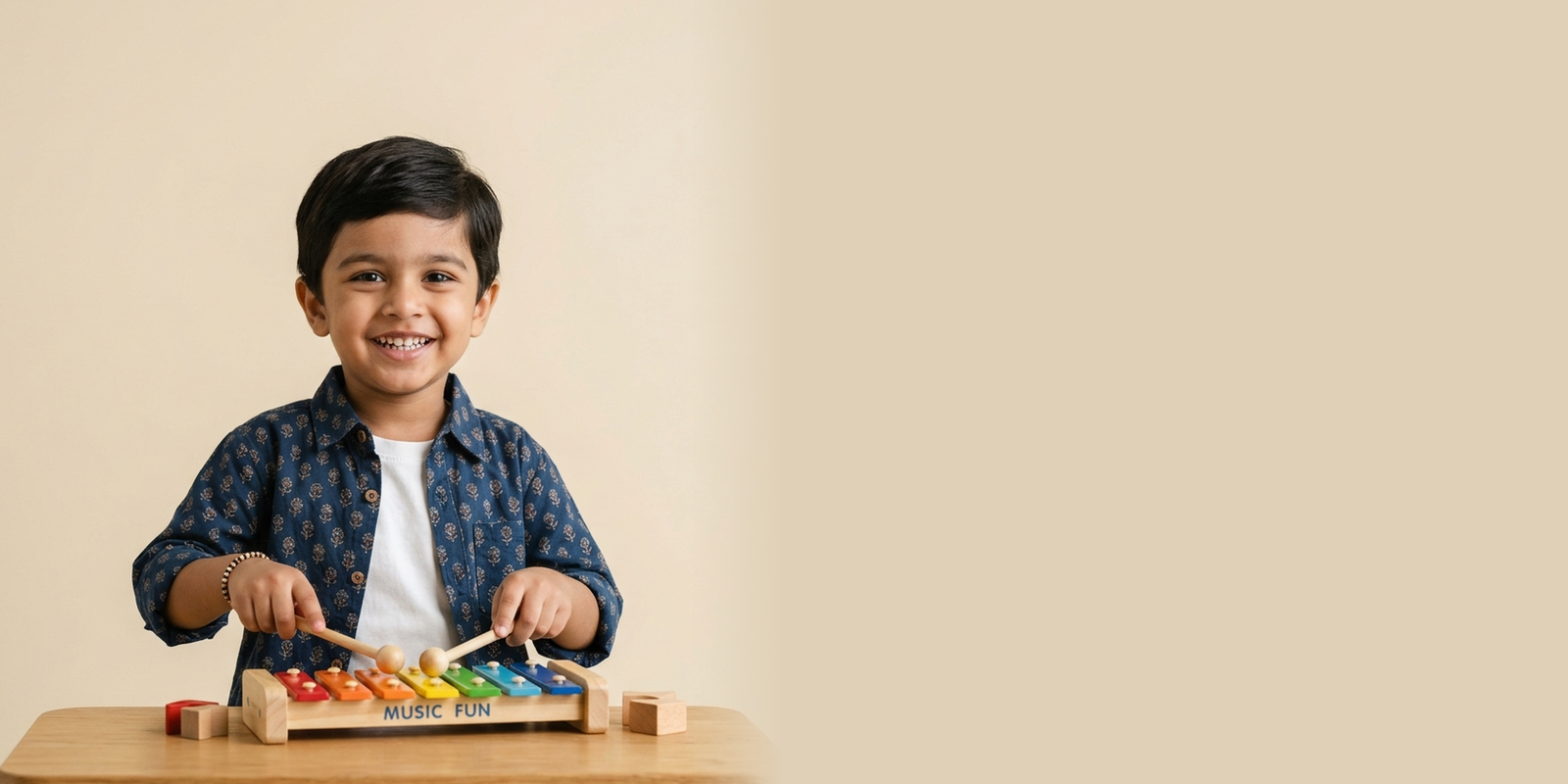 A child singing happily