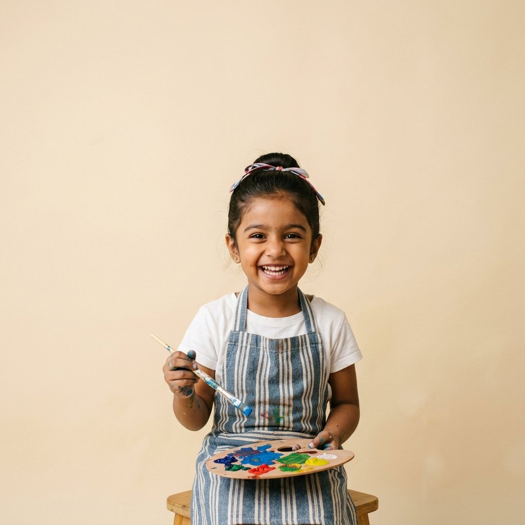 Children painting colorful pictures together